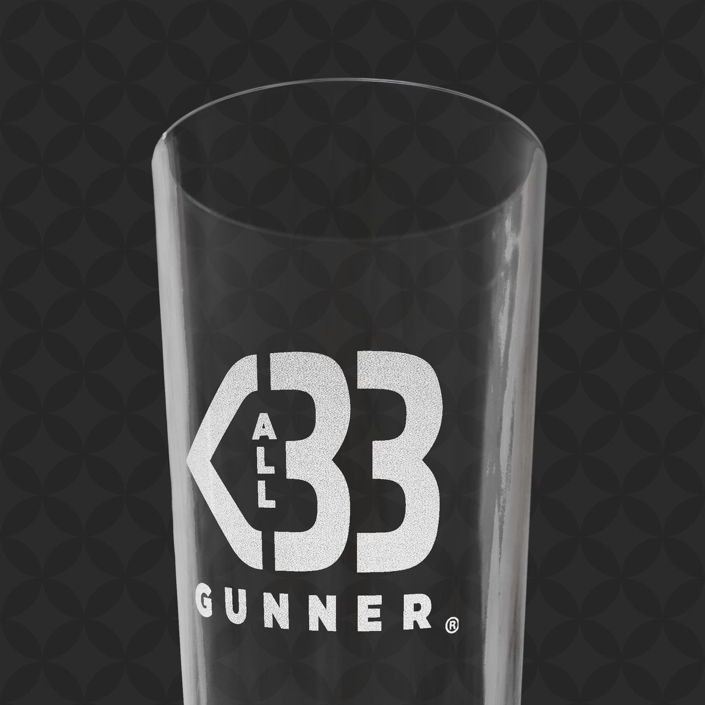 Engraved Pint Mixing Glass - All Heart Gunner Logo