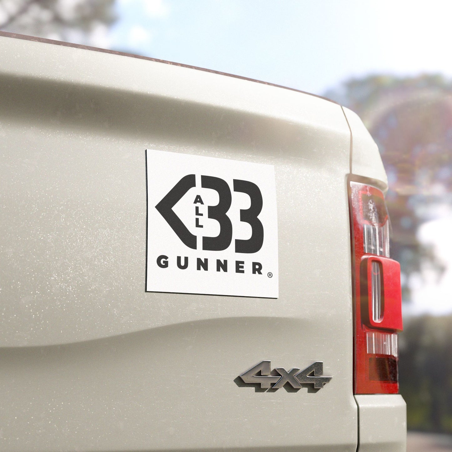 All Heart Gunner Car Magnet - Black on White