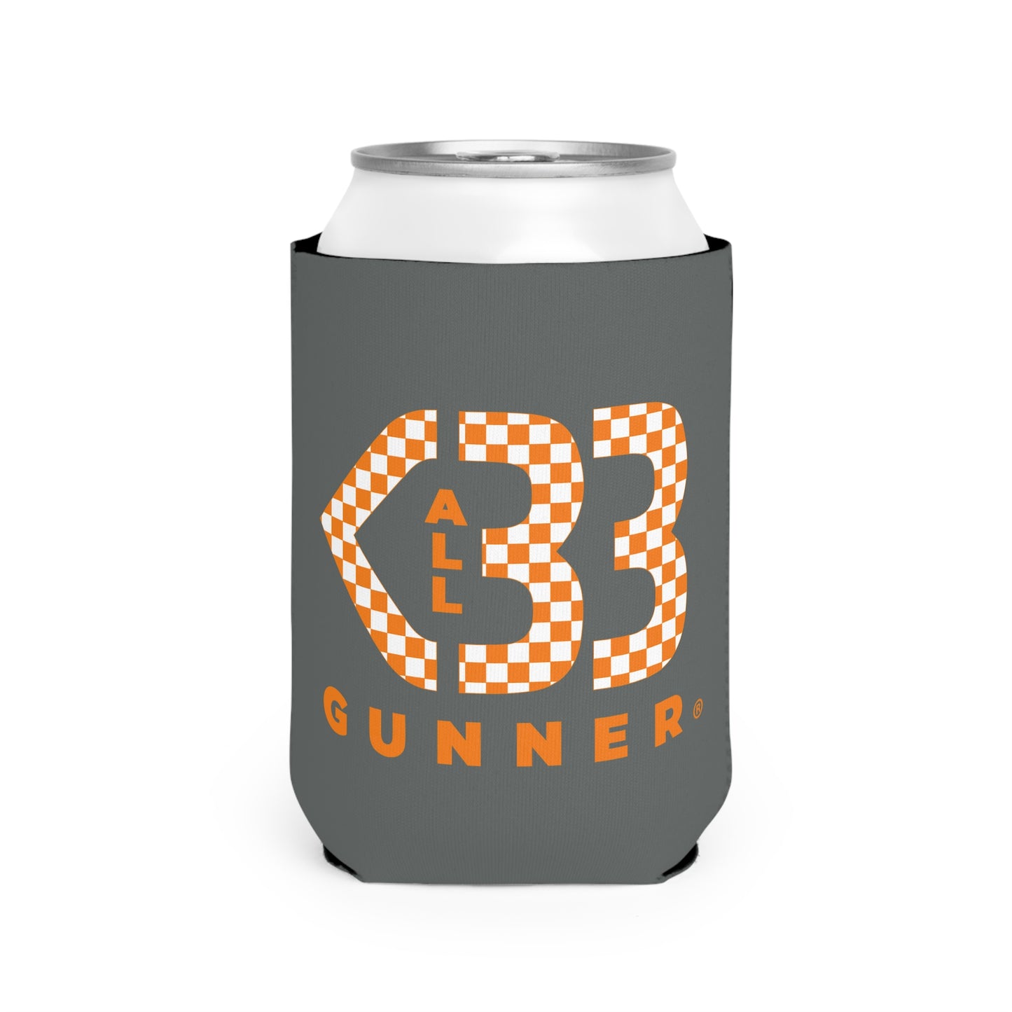 All Heart Gunner Orange/White Checkered Logo - Cooler Sleeve