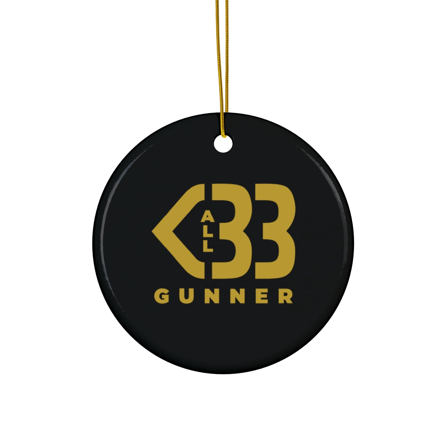 Personalized Ceramic Ornament - All Heart Gunner Gold - Holiday Decor