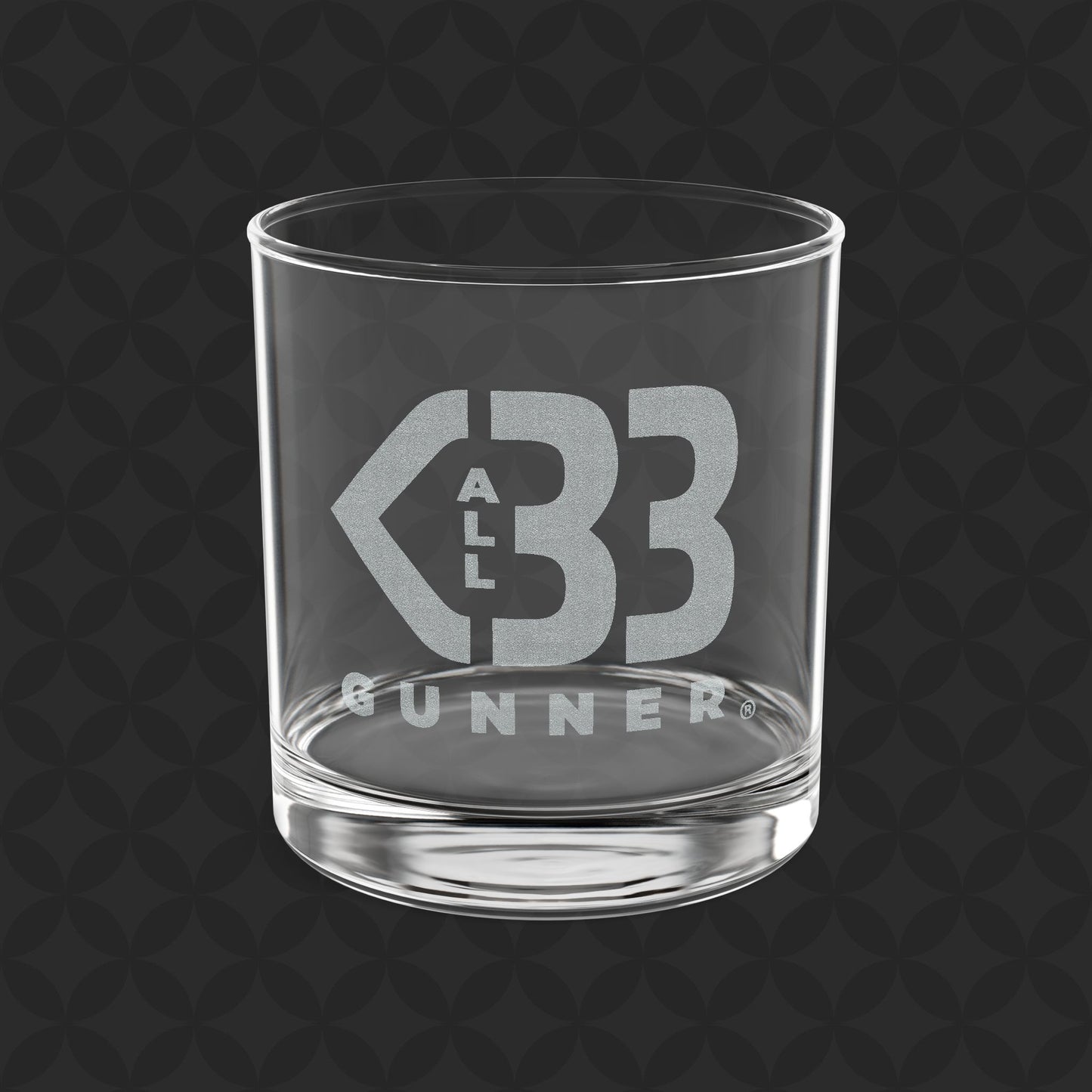 Engraved Whiskey Glass - All Heart Gunner Logo