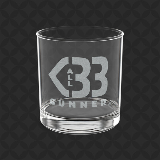 Engraved Whiskey Glass - All Heart Gunner Logo