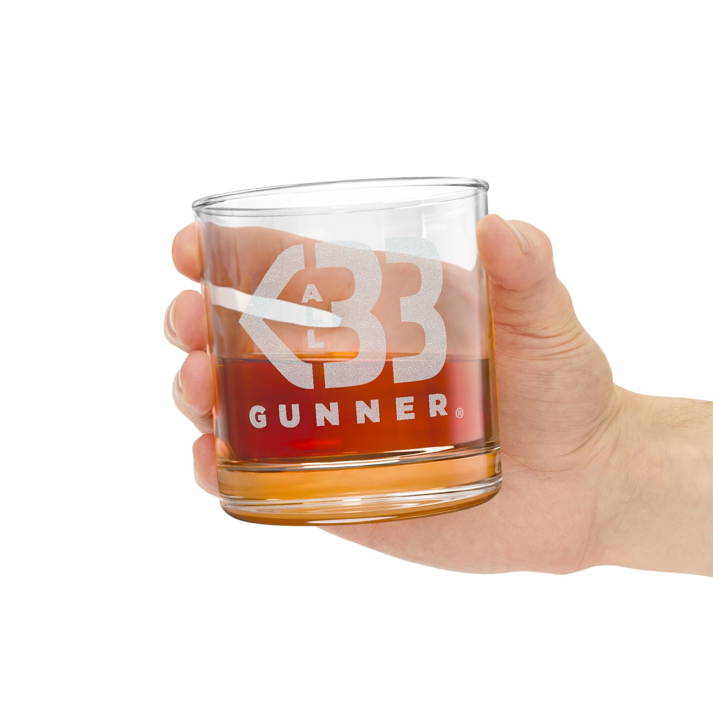 Engraved Whiskey Glass - All Heart Gunner Logo