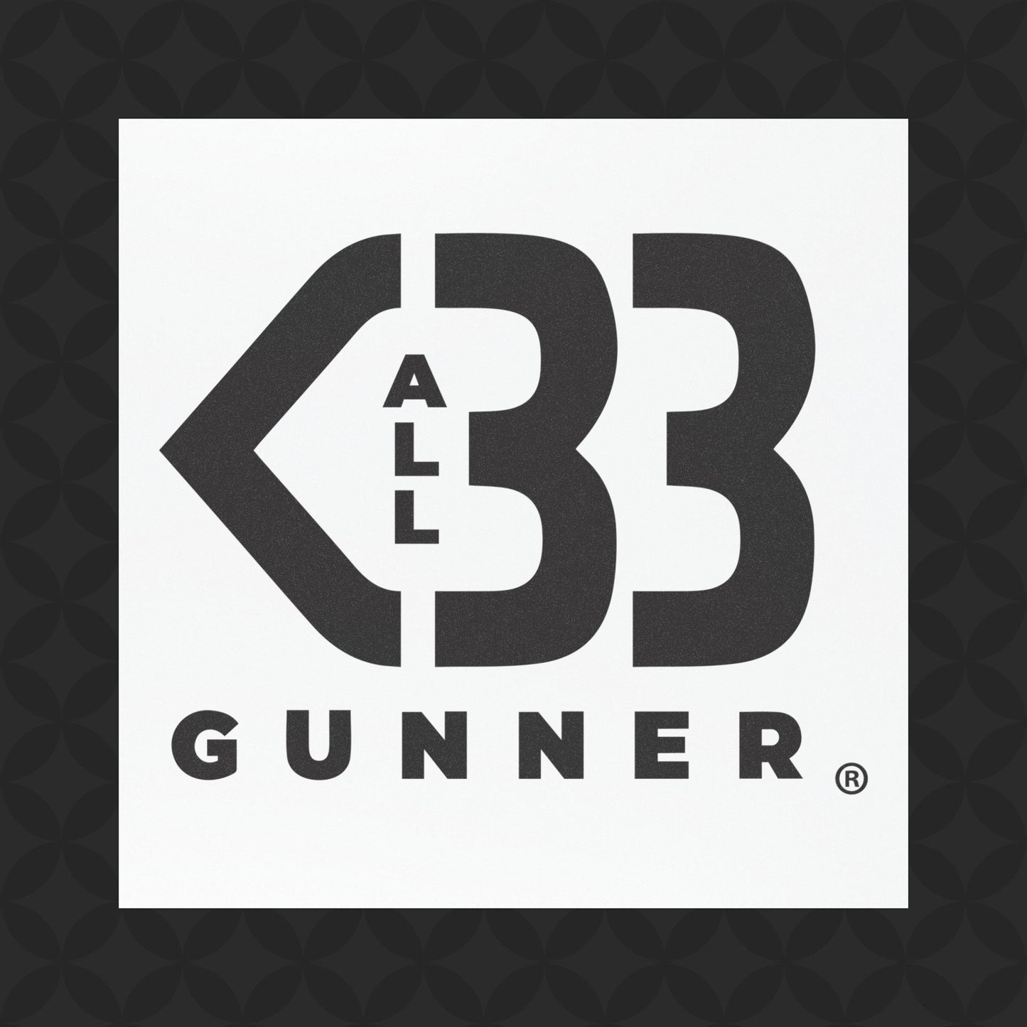 All Heart Gunner Car Magnet - Black on White