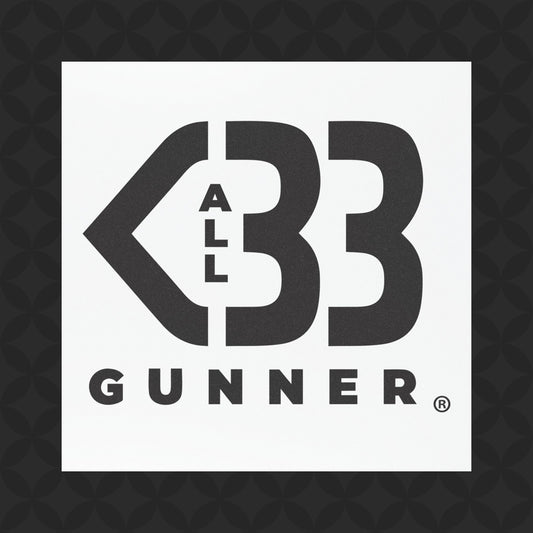 All Heart Gunner Car Magnet - Black on White