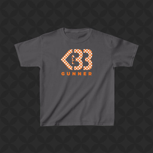 Kids All Heart Gunner - Orange/White Checkered Logo