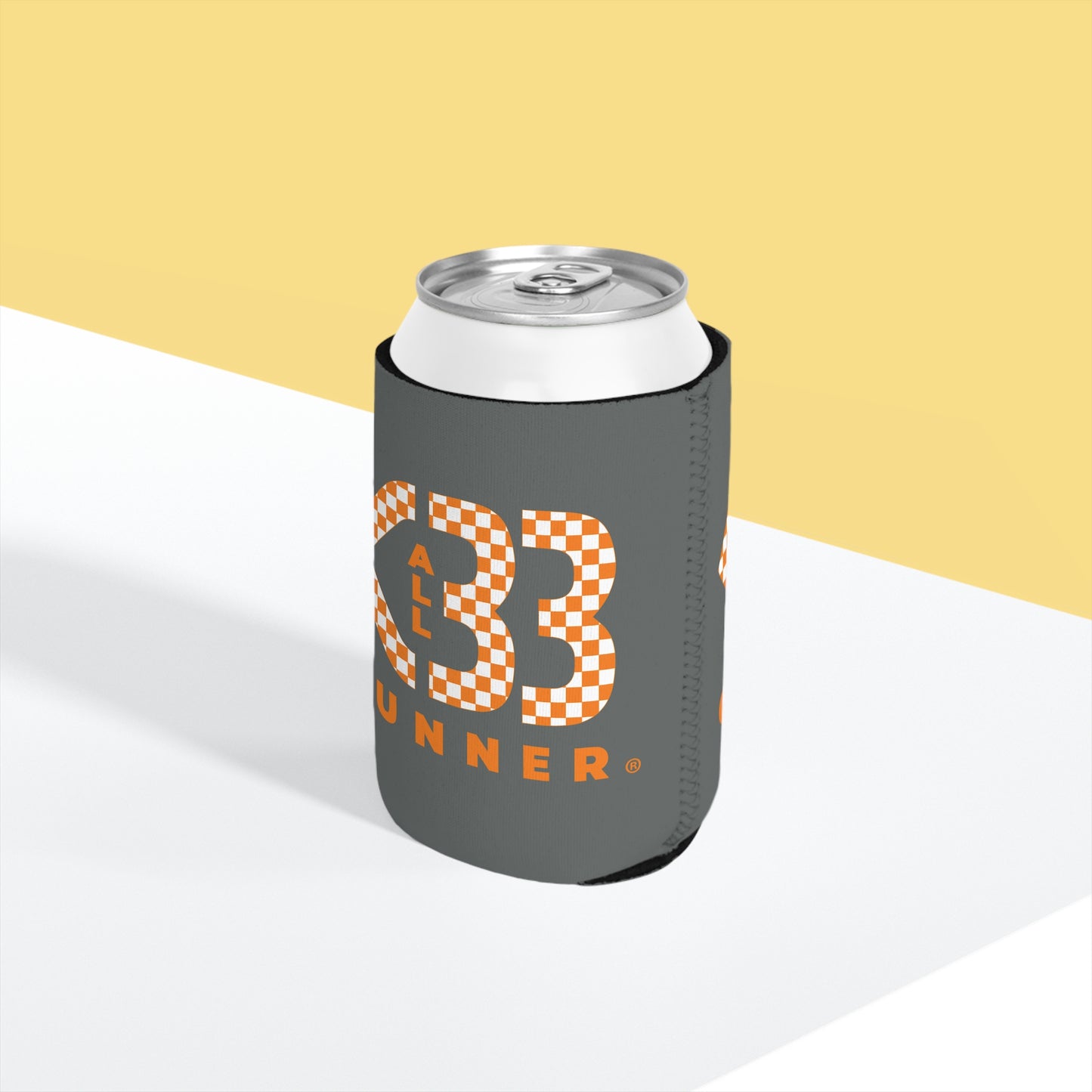 All Heart Gunner Orange/White Checkered Logo - Cooler Sleeve