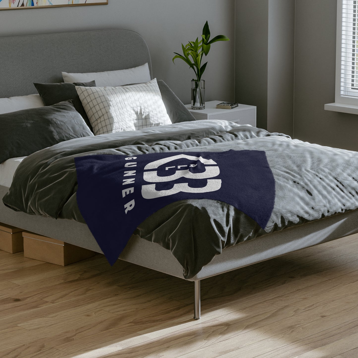 Velveteen Microfiber Blanket - All Heart Gunner Logo