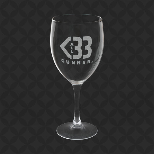 Engraved Wine Glass - All Heart Gunner Logo